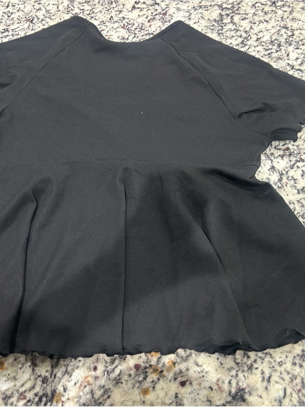 Black Women's Short Sleeve Peplum Top